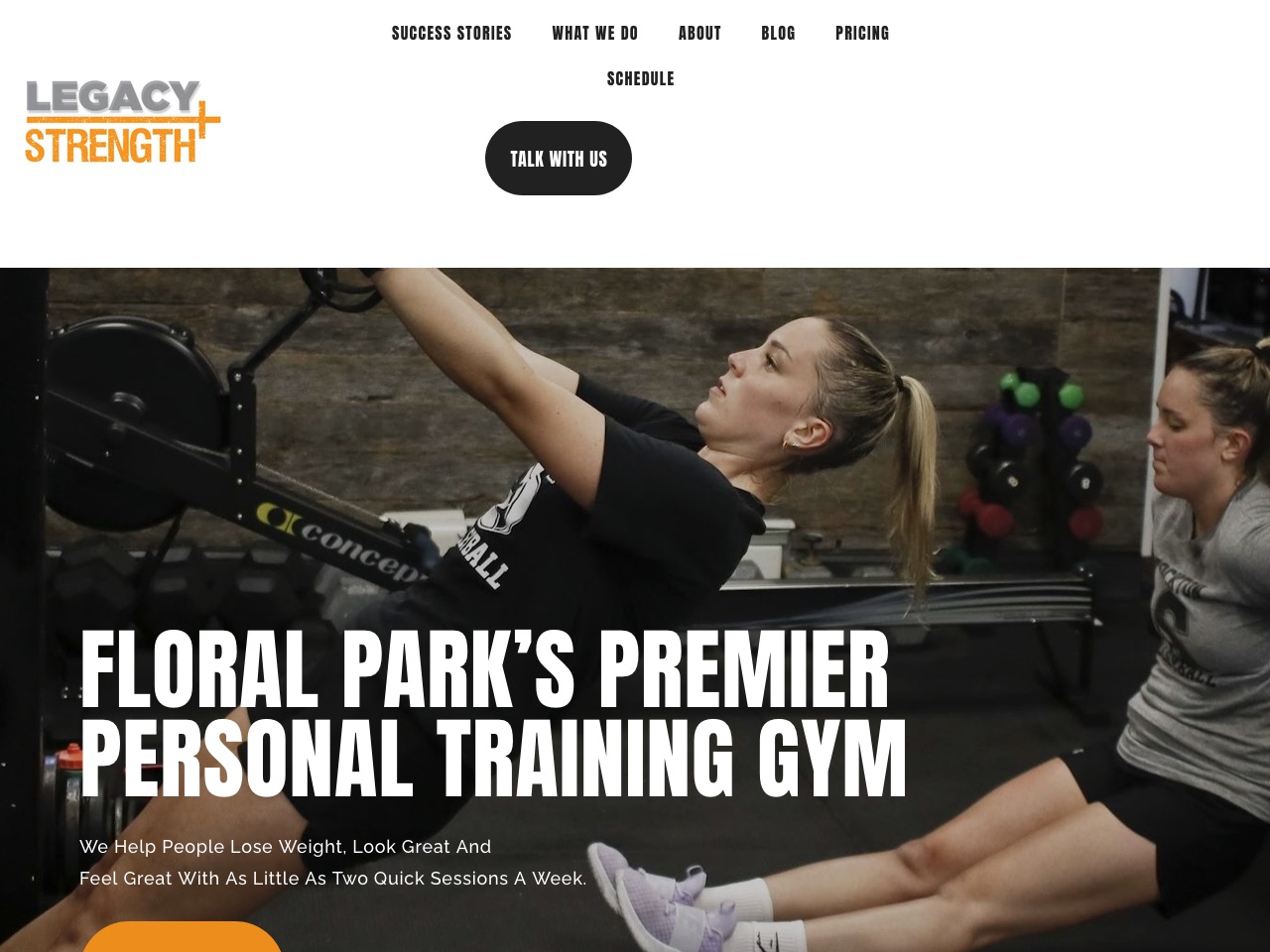 Client website: Legacy Strength homepage